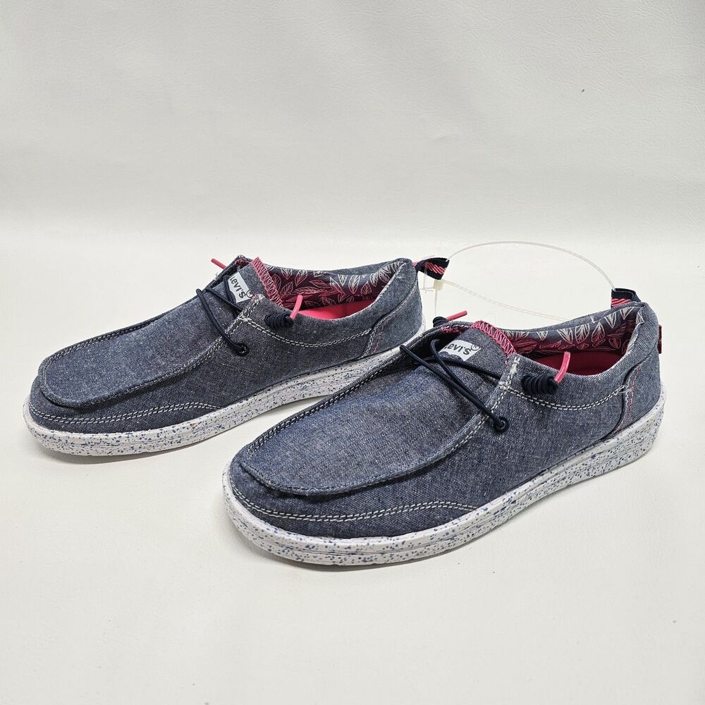 Levi Strauss Women’s Slip-On Shoes Sz 8 | Denim Moc Toe Pink Lining Casual